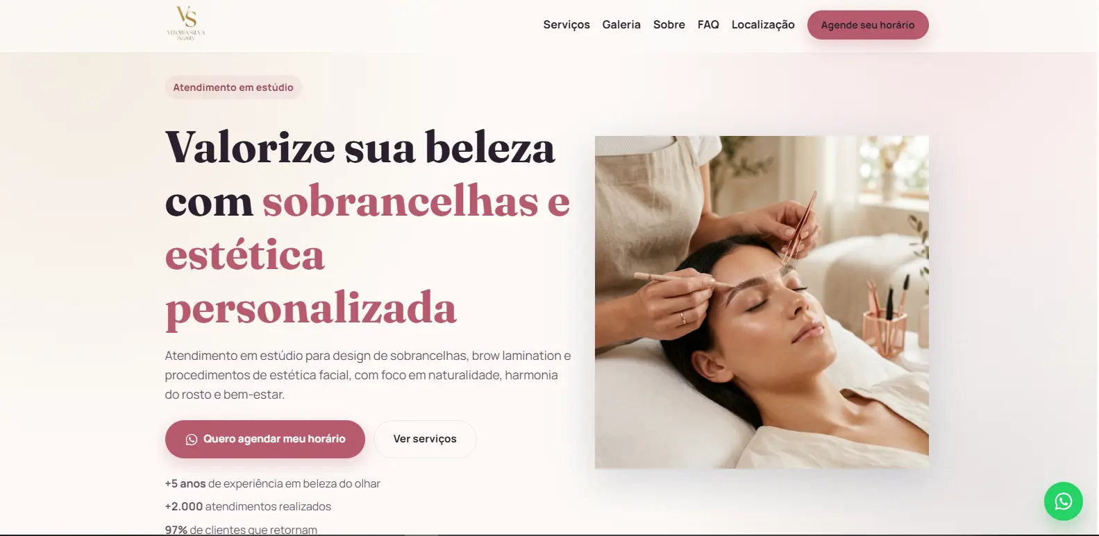 Screenshot de landing page